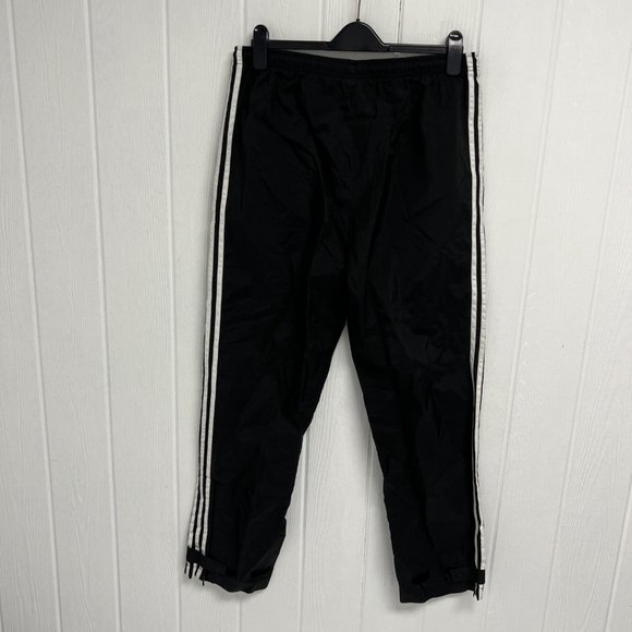Adidas Men's Straight Leg Black Three Striped Track Pants ankle zip Size XL - Picture 9 of 13